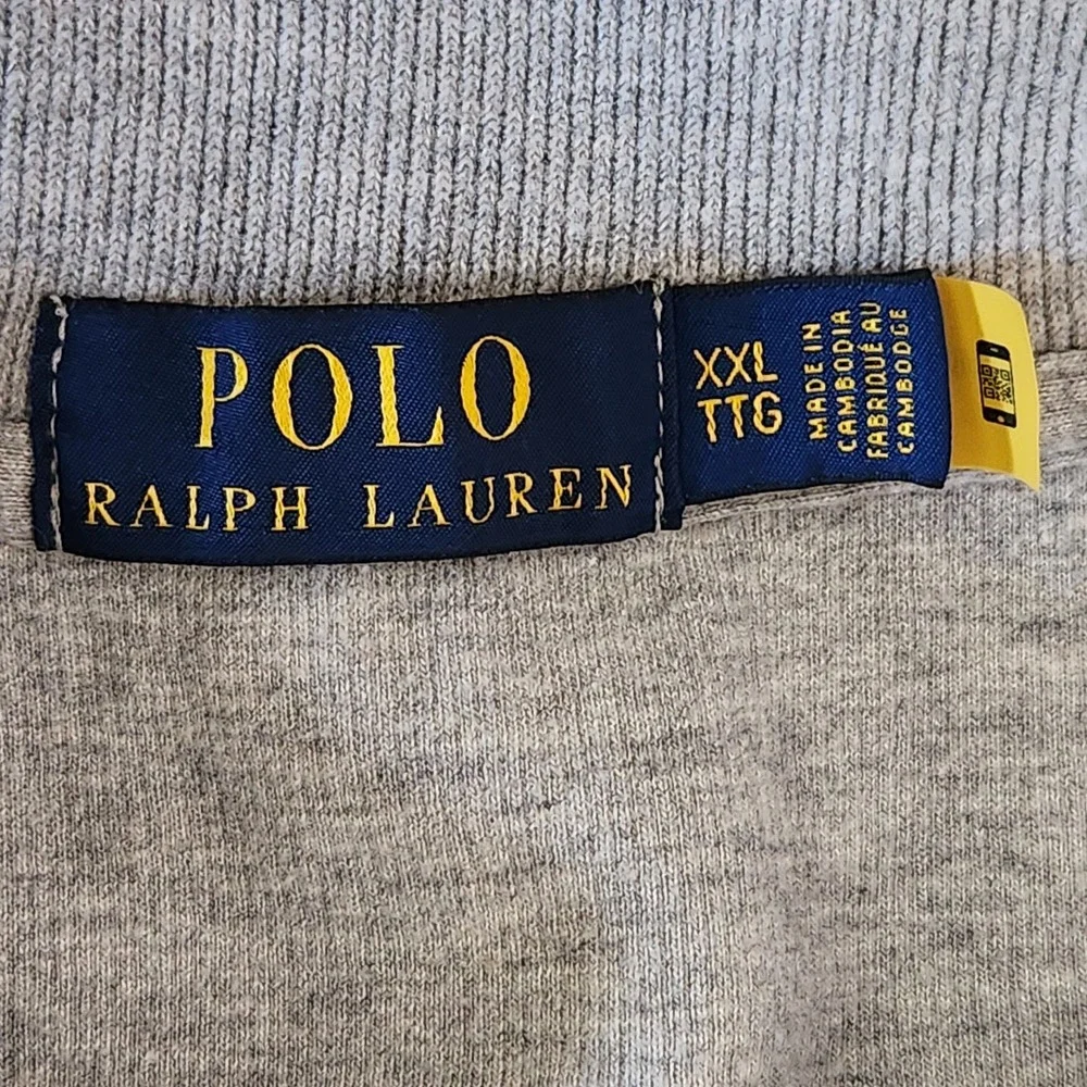 Polo Ralph Lauren Estate Rib 1/4 Zip Mens XXL Gray Cotton Pullover Sweater